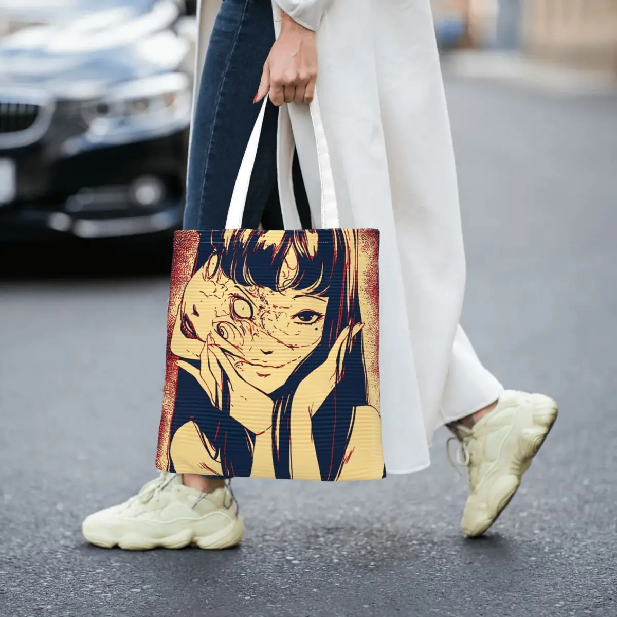Vintage Art Japanese Horror Manga Tomie Ito Junji Totes Canvas Handbag Women Canvas Shopping Bag