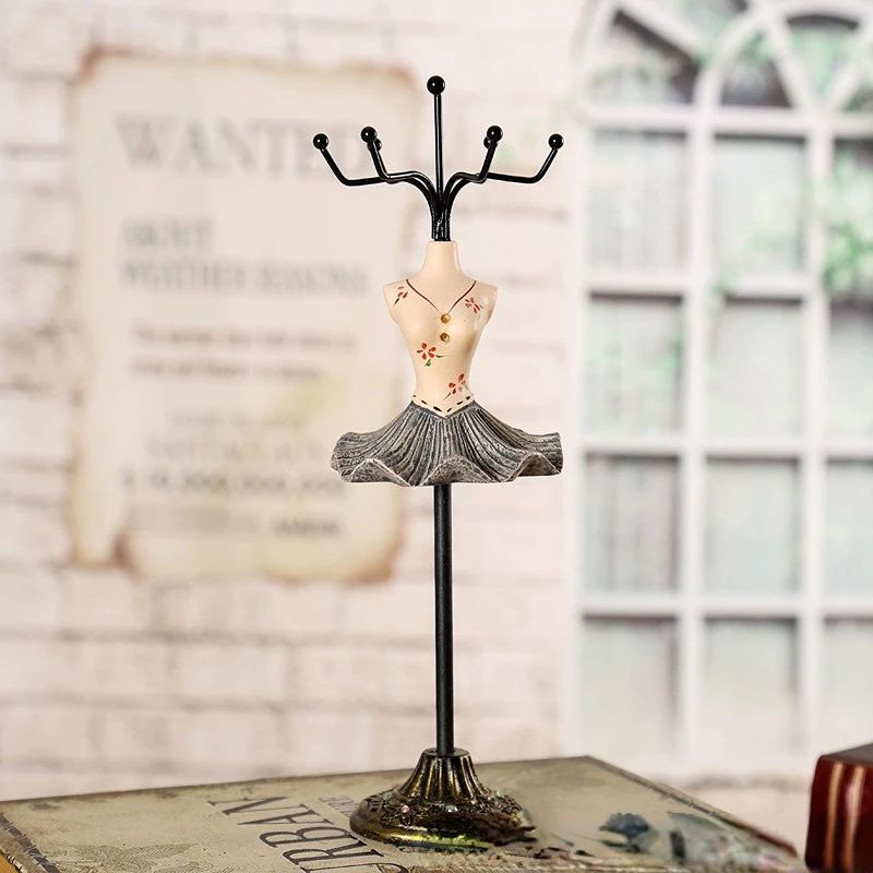 Mannequin Dress Holder Necklace Earrings Bracelet Organizer Jewelry Display Ring Earrings Display Stand Rack Holder