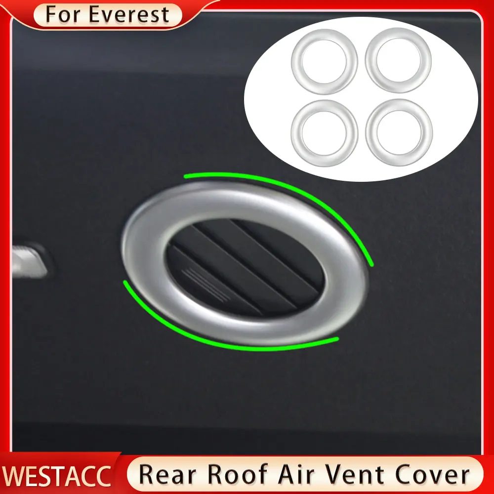 

4Pcs/set Car Roof Air Conditioning AC Vent Outlet Cover Trim for Ford Everest Endeavour 2015 - 2020 Decoration Accessories