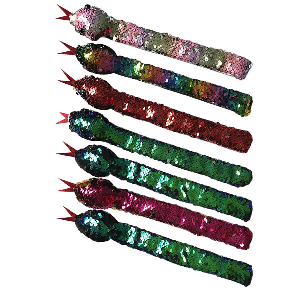 

7 Pcs Accessories Adorable Slap Bands Snake Bracelet Bracelets Portable Molding Wristbands Sequins