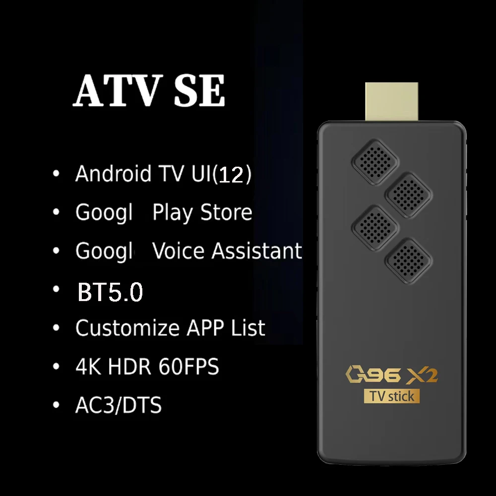 ТВ-приставка Q96 X2 ATV Smart TV Stick Android 12 H313 4G 5G Wi-Fi