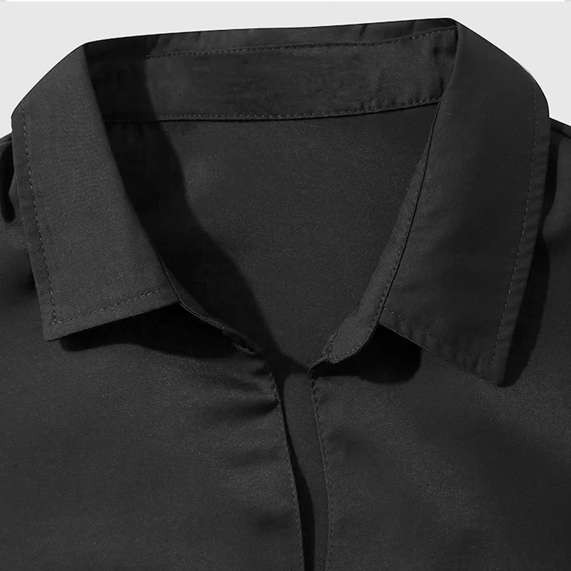 Men's Solid Casual Shirts Long Sleeve Pullover Shirt For Men Business Shirt Soft Loose Shirt Spring Summer Tops