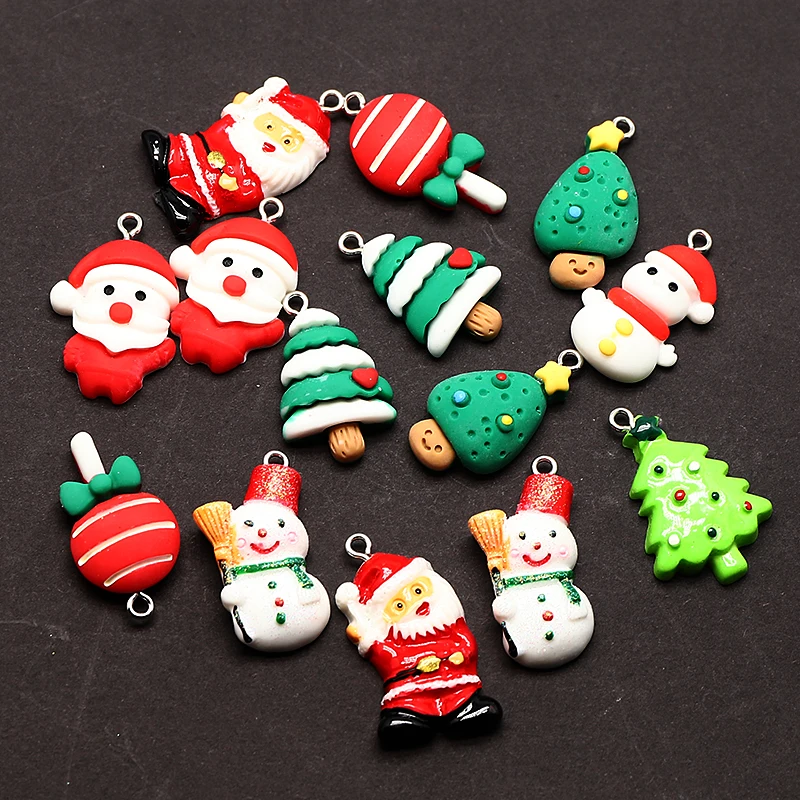 милые мультяшные рождественские подвески из смолы Санта-Клаус снеговик декор