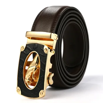 Men'S Belt Belts Genuine Leather Gift Waistband Suspenders Accessories Famous Brand Apparel Waist Man Black Stretch Buckles 2