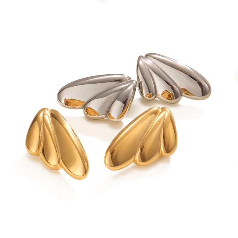 Геометрические серьги-гвоздики Mewanry из нержавеющей стали 316L с крыльями для