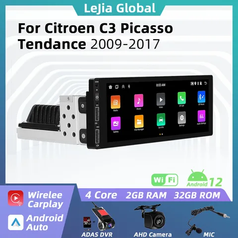 Автомобильный мультимедийный экран 1 Din для Citroen C3 Picasso Tendance 2009-2017 1din Android Радио Стерео автомобильное мультимедийное головное устройство Авторадио GPS