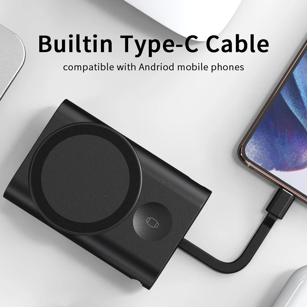 Bonola 3 in 1 Magnetic Wireless Charger Powerbank for Apple Watch 7/SE/6/5 Portable 5200mA  Power Bank for iPhone 12 13/Android