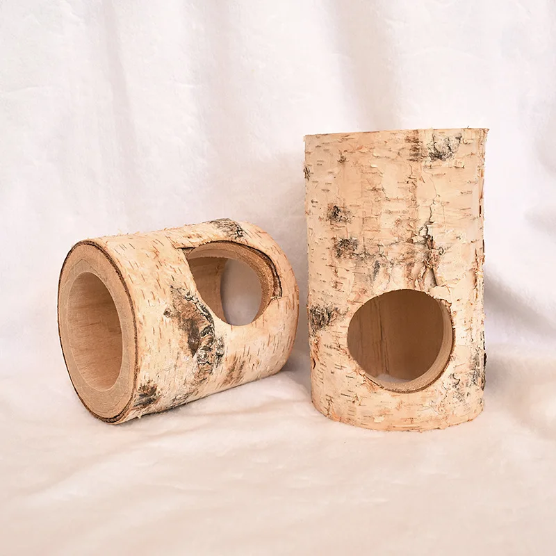 Натуральный Деревянный хомяк мышь туннель игрушка лес полый ствол дерева | Дом и