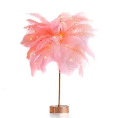

Feather Lamp Nordic Desk Lamp European-Style Bedroom Bedside Feather Table Lamp Night Light Table Lamp Decoration Modern
