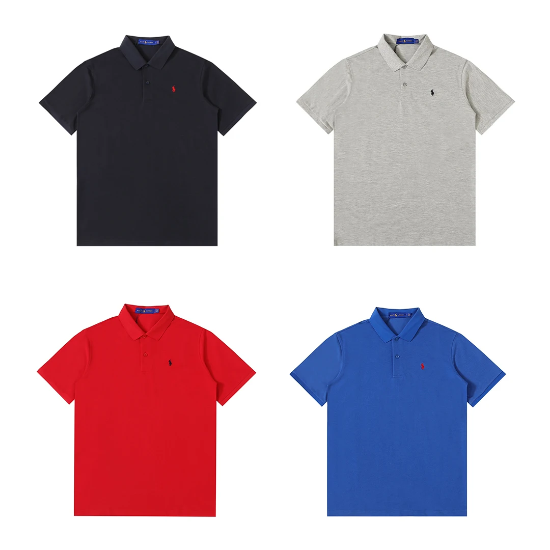 

New Fashion Ralphs Men Women 2023 Summer Laurens Horse Embroidery Color Standard Short-sleeved Solid Color Polo Shirt