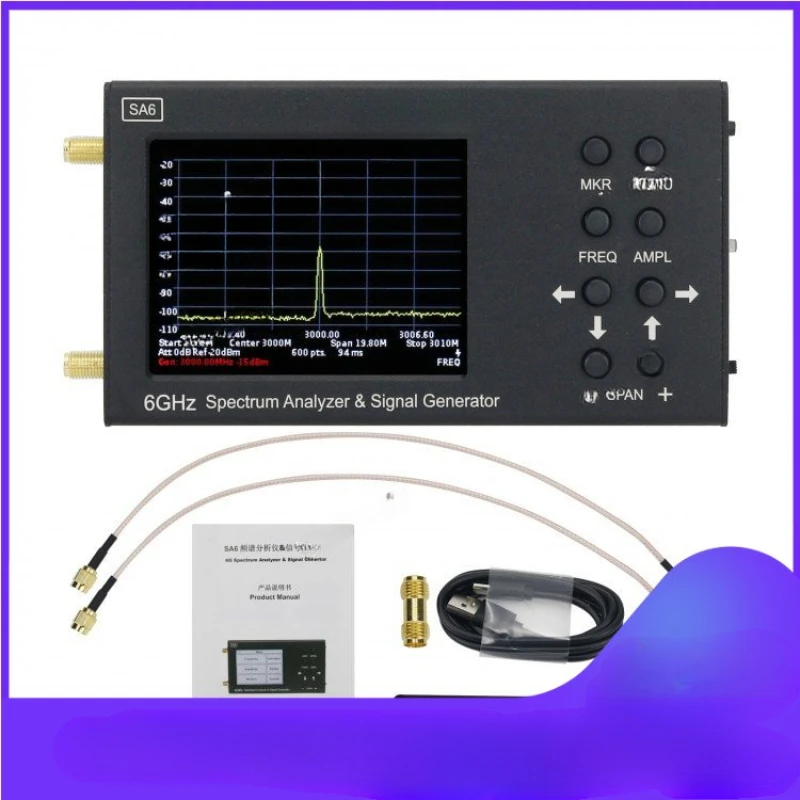 

SA6 35-6200MHz 3.2" Lcd Display 6GHz Portable Digital RF Spectrum Analyzer with Signal Generator