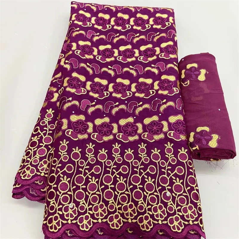 

Швейцарская Кружевная Ткань 5 ярдов, новейшая Тяжелая вышивка бисером, африканская 100% хлопчатобумажная ткань, швейцарская вуаль, кружево, п...