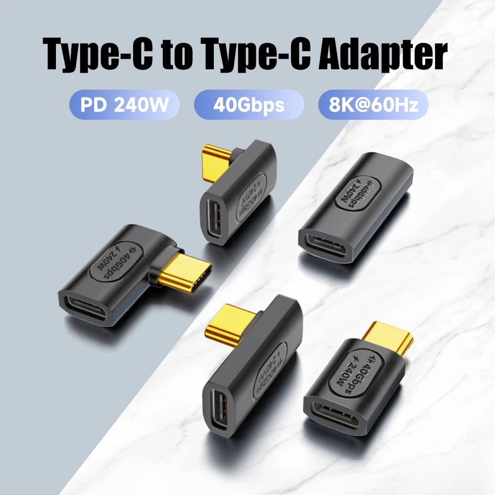 

240W Fast Charging Converter 40Gbps Data Transfer USB4.0 OTG Adapter 8K@60Hz Type C Connector Extender for Thunderbolt 3/4