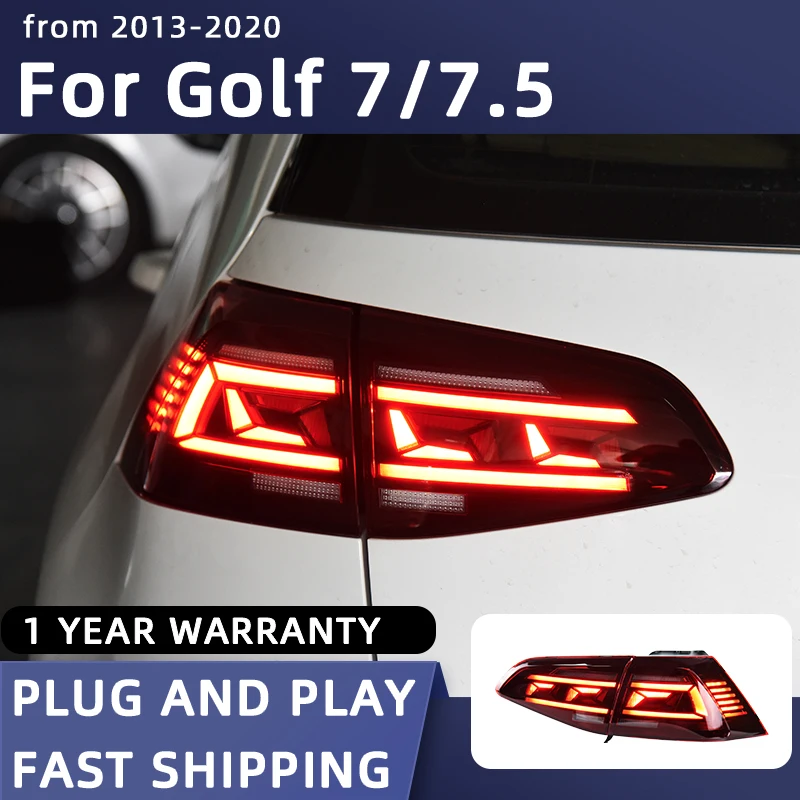 Luces traseras de estilo de coche para VW Golf 7, 2013-2020 LED lámpara trasera, luz trasera DRL, señal de giro trasera, accesorios automotrices, 7,5