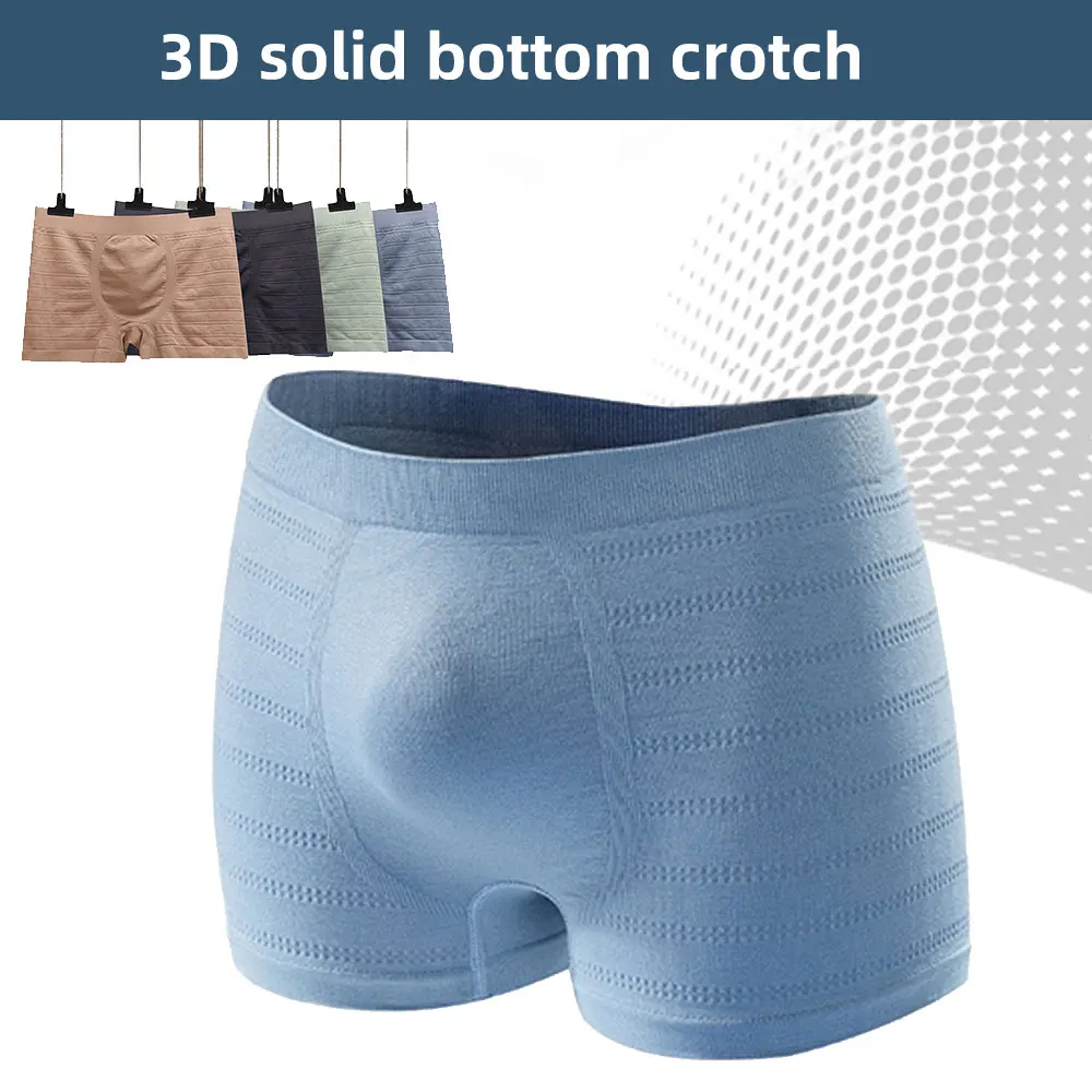 

Man Underwear Boxer Organic Cotton Breathable Panties Seamless Soft Male Panties Flat Pants Comfortable Large Size Underpants