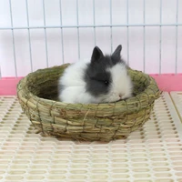 rabbit grass chew mat small animal hamster cage bed house pad woven straw mat for hamster guinea pig pet house cage accessories