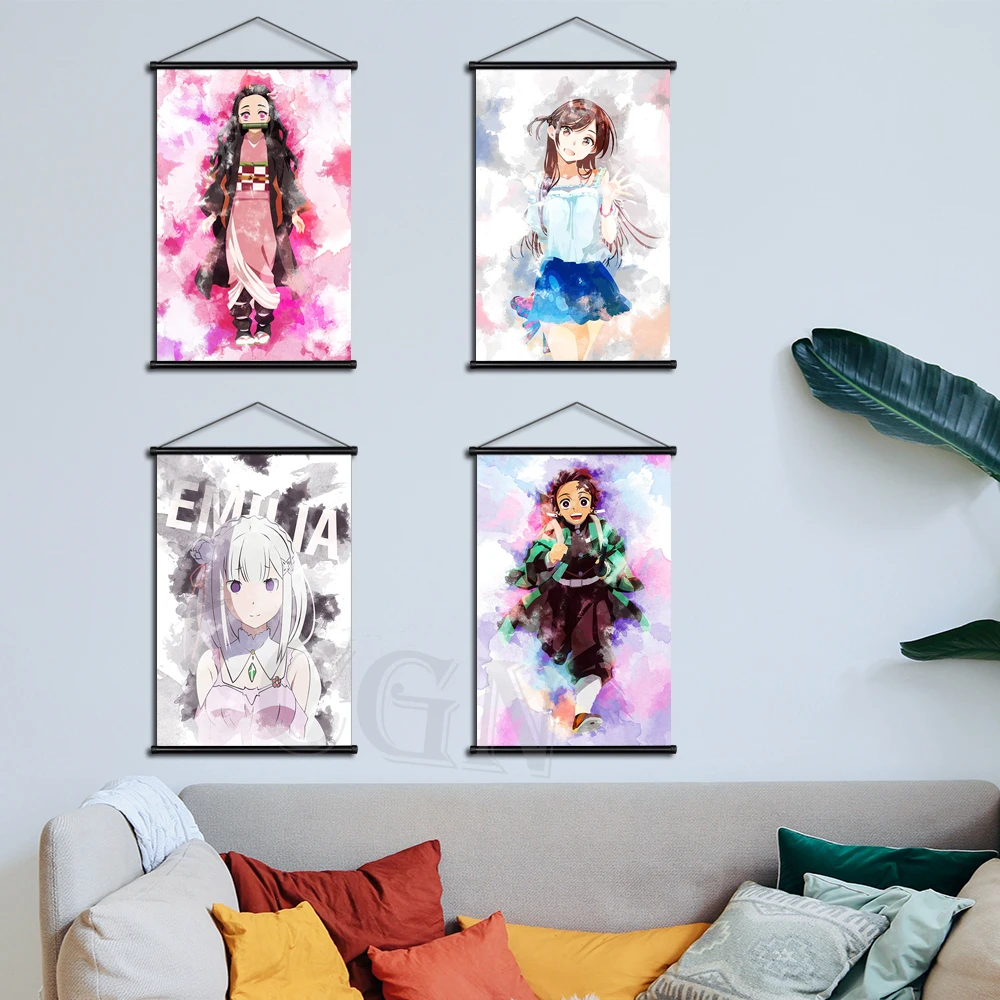 Настенная живопись рассекающий демонов холст Kamado Nezuko Модульная картина печать