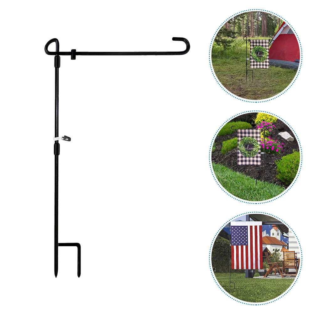 

Flag Garden Holder Stand Pole Yard Banner Flagpole Outdoor Post Iron Decorations Party Bracket Decorative Metal Lawn Flagpoles