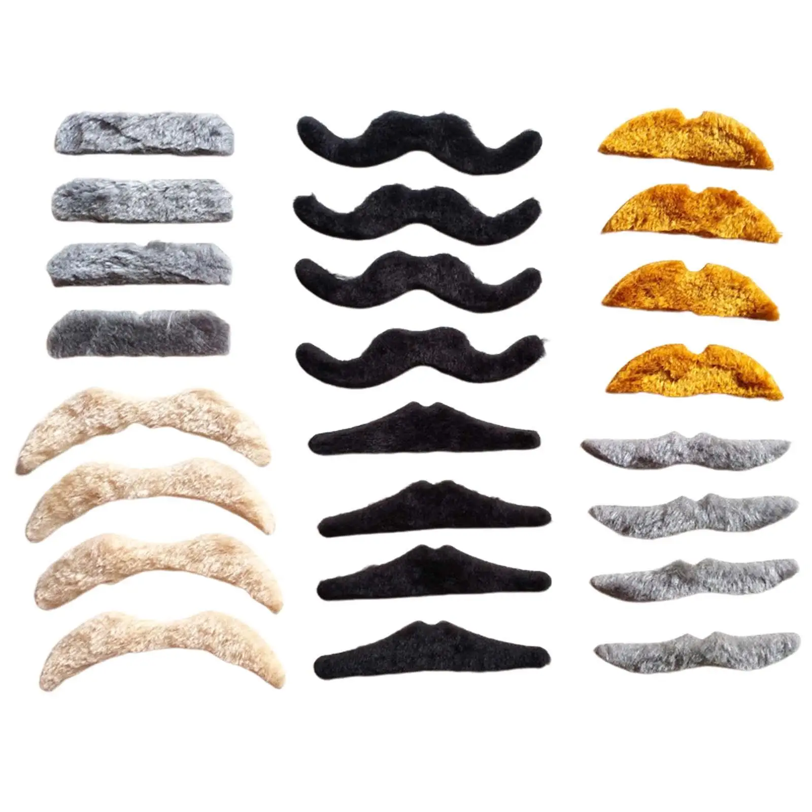 

24 шт., 6 различных стилей наклеек на усы, искусственная борода, Прочный Многофункциональный костюм, искусственная борода для маскарада