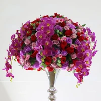 the latest design of the bright rose and orchid hanging wedding centerpiece table decoration