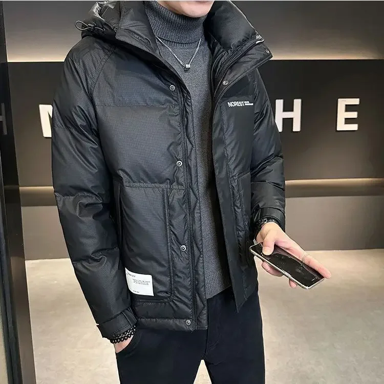 Мужской зимний пуховик с капюшоном новинка 2024 повседневный в американском стиле
