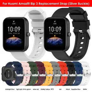 Imported For Amazfit Bip3 Official Strap Silver Stainless Steel Buckle Watchband For Amazfit Bip3 Official Wr