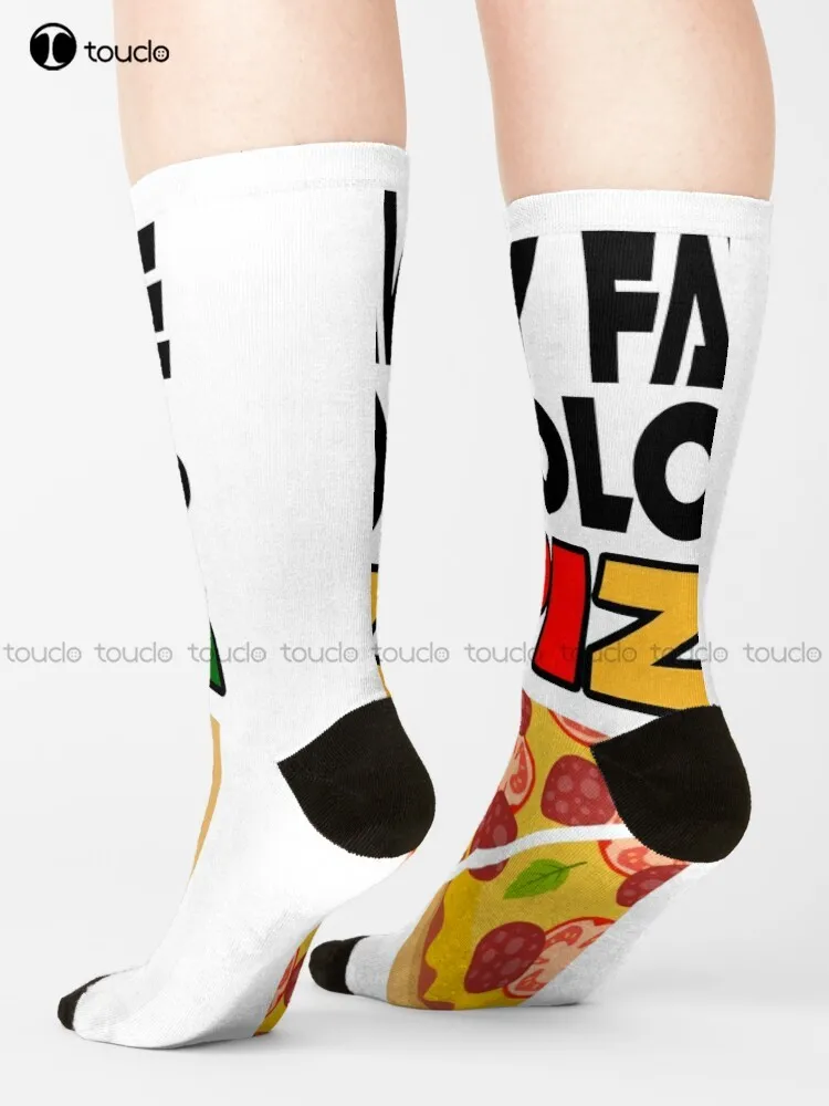

My Favorite Color Is Pizza Socks Funky Socks Harajuku Personalized Custom Unisex Adult Teen Youth Socks 360° Digital Print Retro