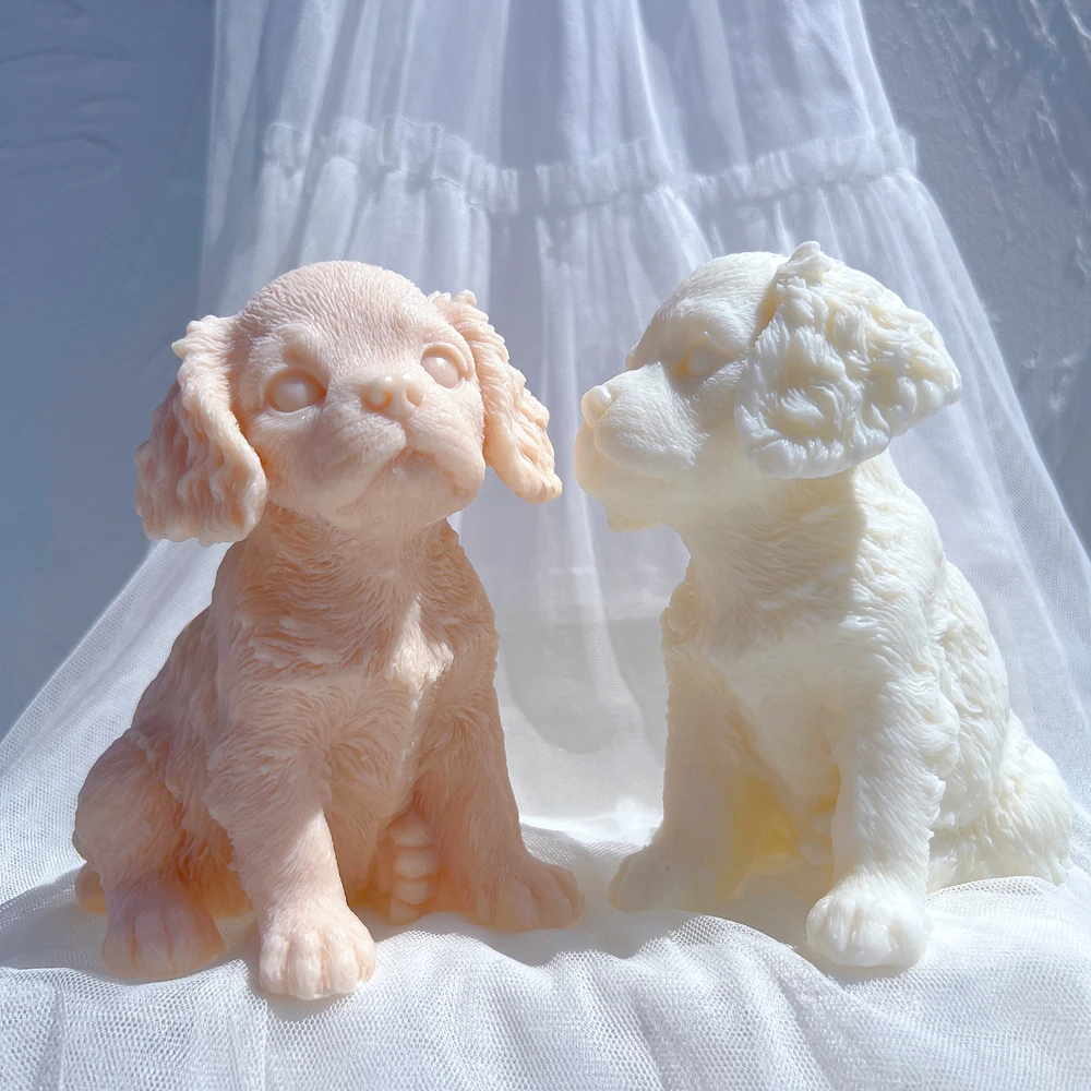

King Charles Puppy Candle Silicone Mold 3D Animal Cute Puppies Statue Soy Wax Mould Dog Lover Gift Home Decor Molds
