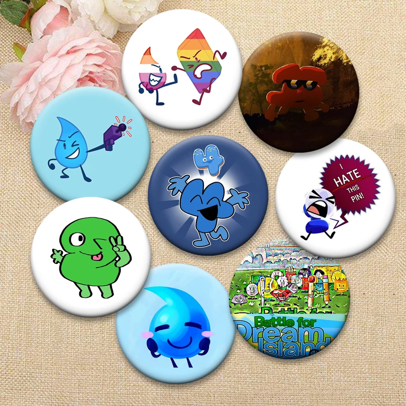Фото Six Painter BFDI TPOT изысканные булавки милые аниме броши капля готический мультяшный значок аксессуары для рюкзака ювелирные изделия подарки ручной работы №1