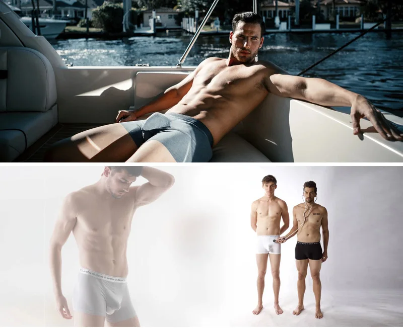 DAVID ARCHY Men's Underwear 3 Pack Basic Modal Rayon Soft Breathable Dual Pouch Boxer Briefs Sweatpants Fitness Quick Dry