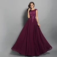 elegant burgundy chiffon mother of the bride dresses for weddings scoop neck a line with chic applique formal party gown custom