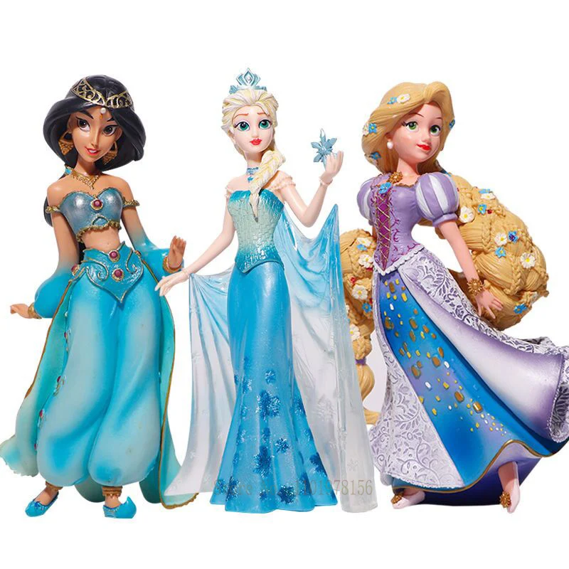 

Disney Princess Doll Jasmine Tangled Rapunzel Frozen Elsa Figure Action Toys Dolls For Girl Toy Pvc Figurine Model Decoration