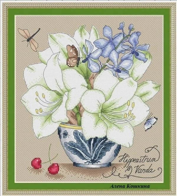 Набор для вышивки счетным крестом Gold Collection украшения Windswept Santa элегантные цветы в