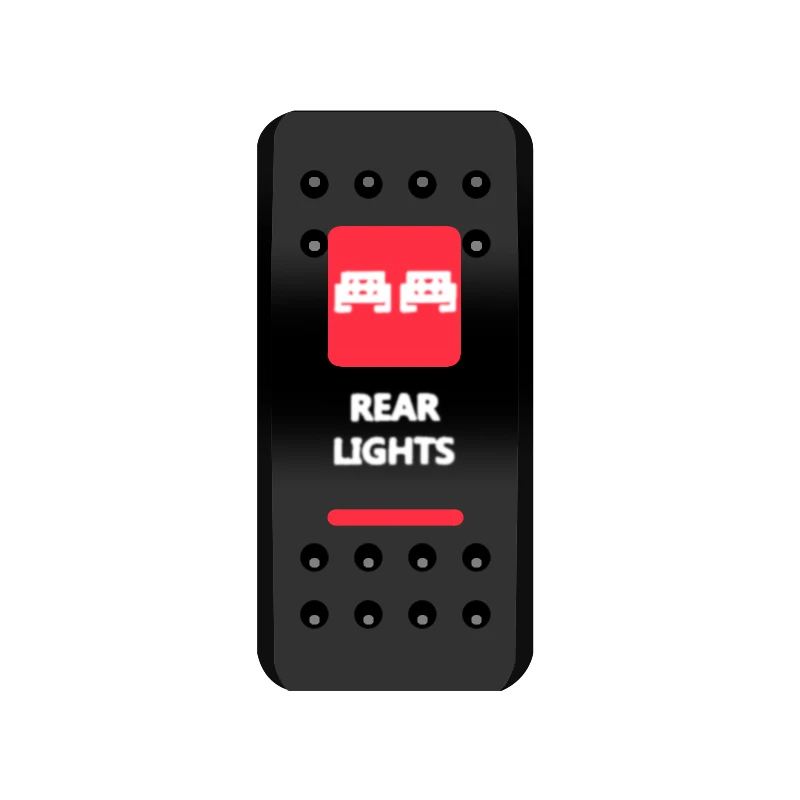 

12 В 24 В автомобильные светодиодные кнопки для лодки, двойные красные фонари, 5P SPST, кулисные переключатели для ARB Marine RV 4 × 4, водонепроницаемые