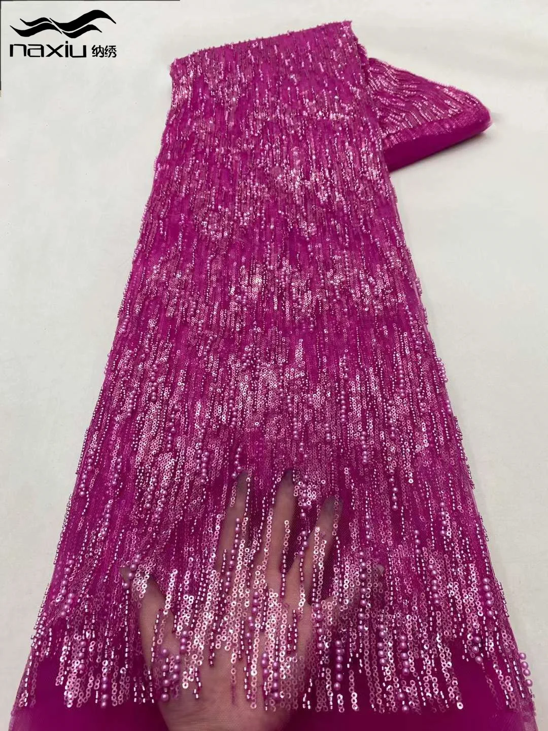 Роскошные африканские бусины Madison Coffee сетчатая кружевная ткань 2024 нигерийские