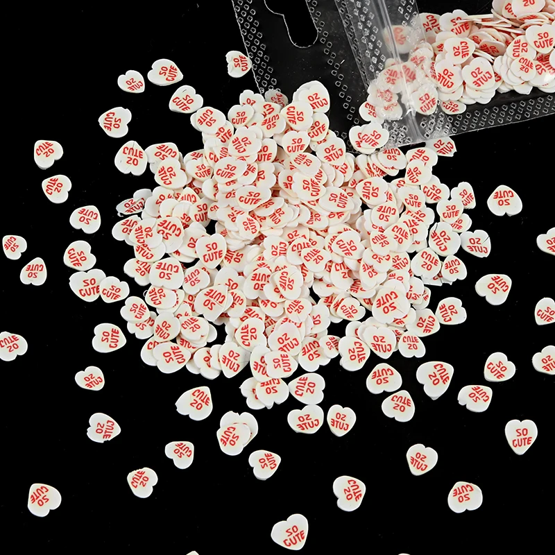 Red Love Sequins Nail Art Supplies For Professionals Pink Clay Slice Valentine's Day Flakes Manicure Design Nails Decorations | Красота и