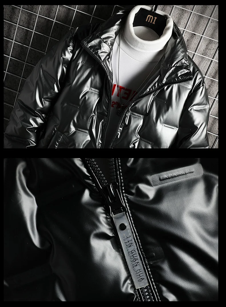 New Solid Color Autumn Winter Shiny Duck Down Jackets Men's Outwear Warm Parkas Waterproof Puffer Coats Large Size Tops Clothing