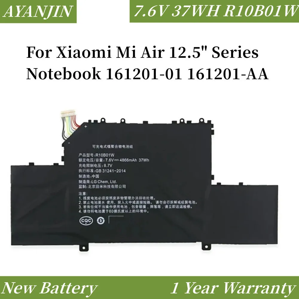 

R10B01W R10BO1W 7.6V 4866mAh/37WH Laptop Battery for Xiaomi Mi Air 12.5" Series Notebook 161201-01 161201-AA