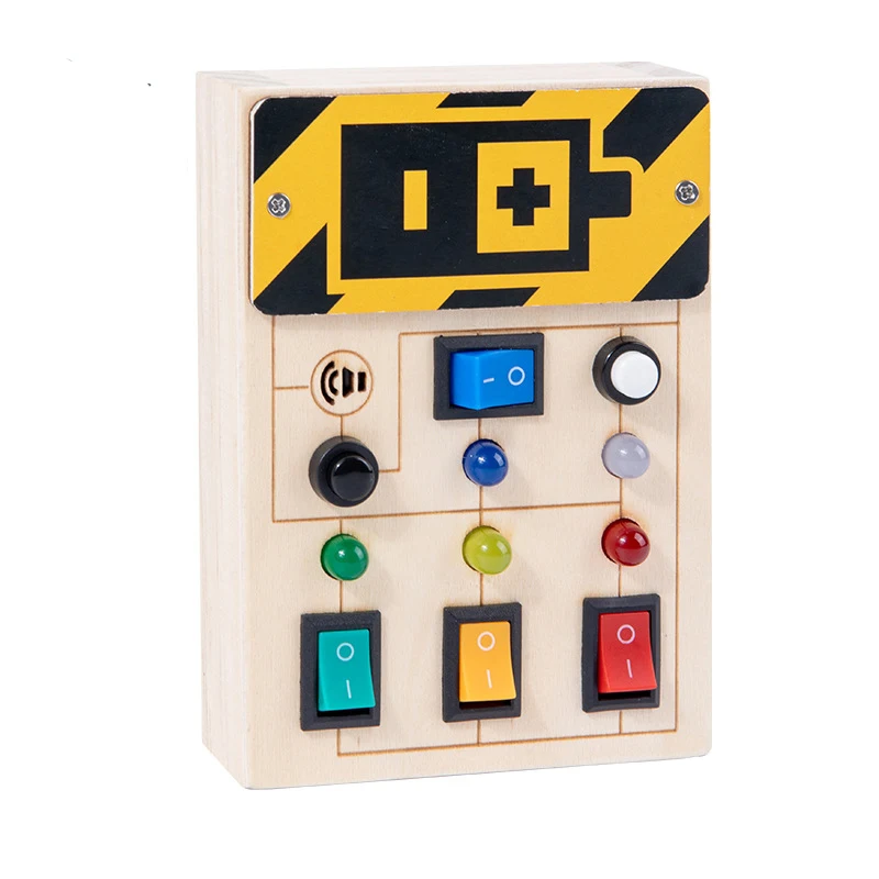 

Новинка, Настольный светильник Монтессори, игрушка-переключатель, деревянные сенсорные игрушки для детей ясельного возраста, доска для занятий, переключатель, коробка, панель управления космическим кораблем