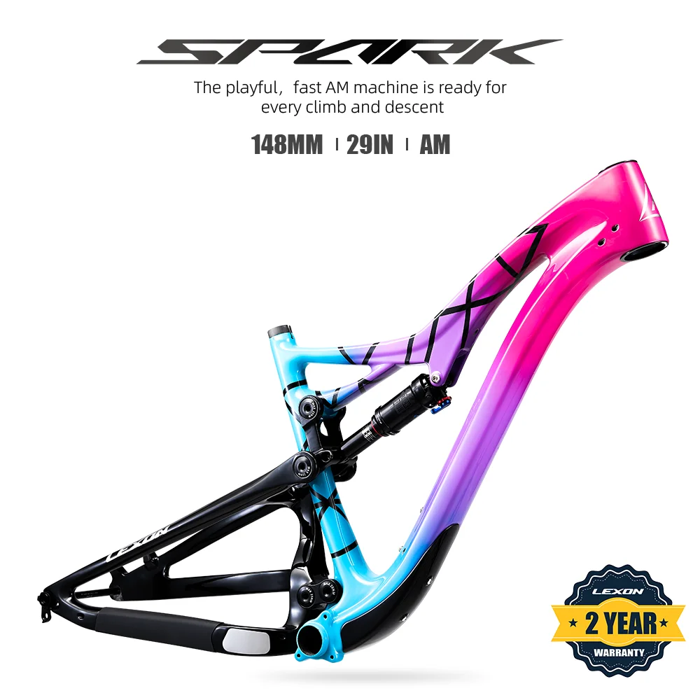 

LEXON Mountain Bicycle Frame Carbon MTB Bike Full Suspension BOOST148mm ROCKSHOX dnm xdb Super Light Cycling Accessories