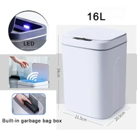 usb smart sensor trash can 16l rechargeable automatic trash can kitchen living room bathroom home induction garbage bin led