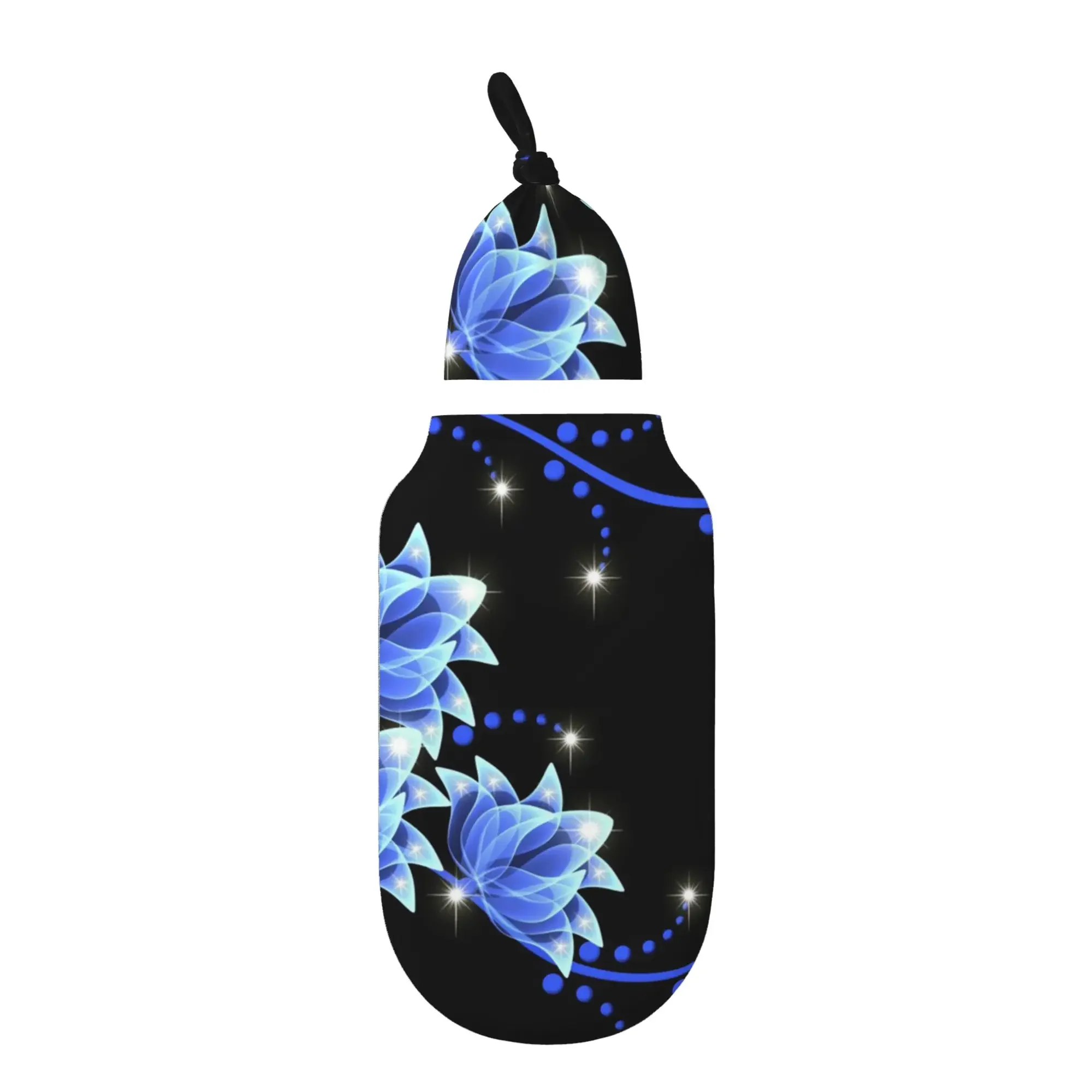 

Blue Flower Baby Swaddle Blanket for Newborn Unisex Soft Adjustable Swaddle Wrap