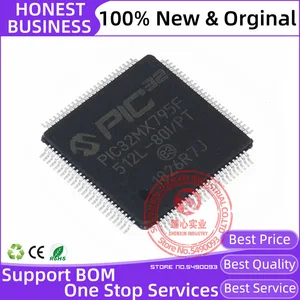 PIC32MX360F512L-80I /PT  TQFP-100 New original chip 32-bit Microcontrollers MCU 512KB FLASH 32KB RAM 80MHz 10-B ADC PIC32MX3