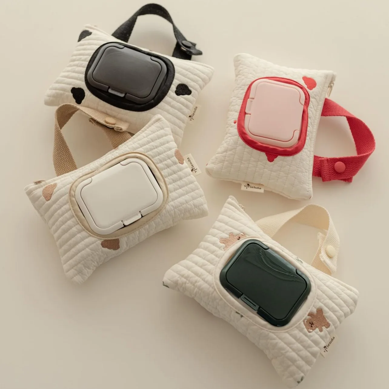 Милая Вышивка в виде медведя коробка для салфеток детские влажные салфетки сумка