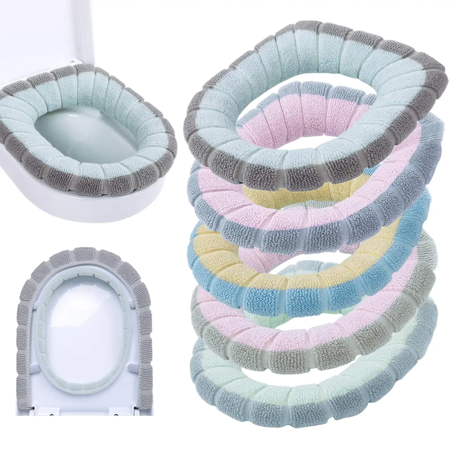 

Soft Bathroom Thicker Toilet Seat Cover Pad Toilet Seat Cover Washable Bathroom Toilet Pad Cushion With Handle Closestool Mats