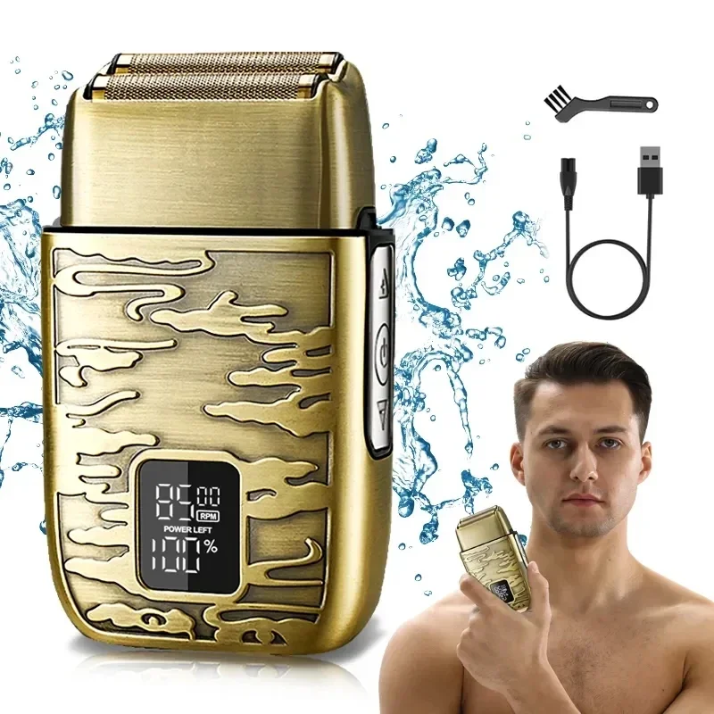 Мужской триммер RESUXI водонепроницаемый для волос с двойной фольгой IPX6