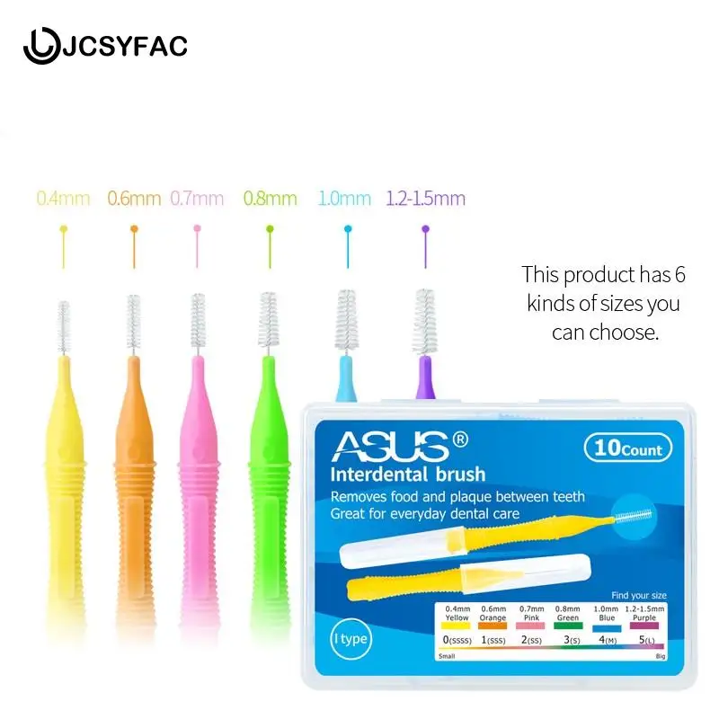 

10Pcs Health Care 0.4-1.5mm Interdental Brushes Tooth Push-Pull Escova Removes Food And Plaque Better Teeth Oral Hygiene Tool