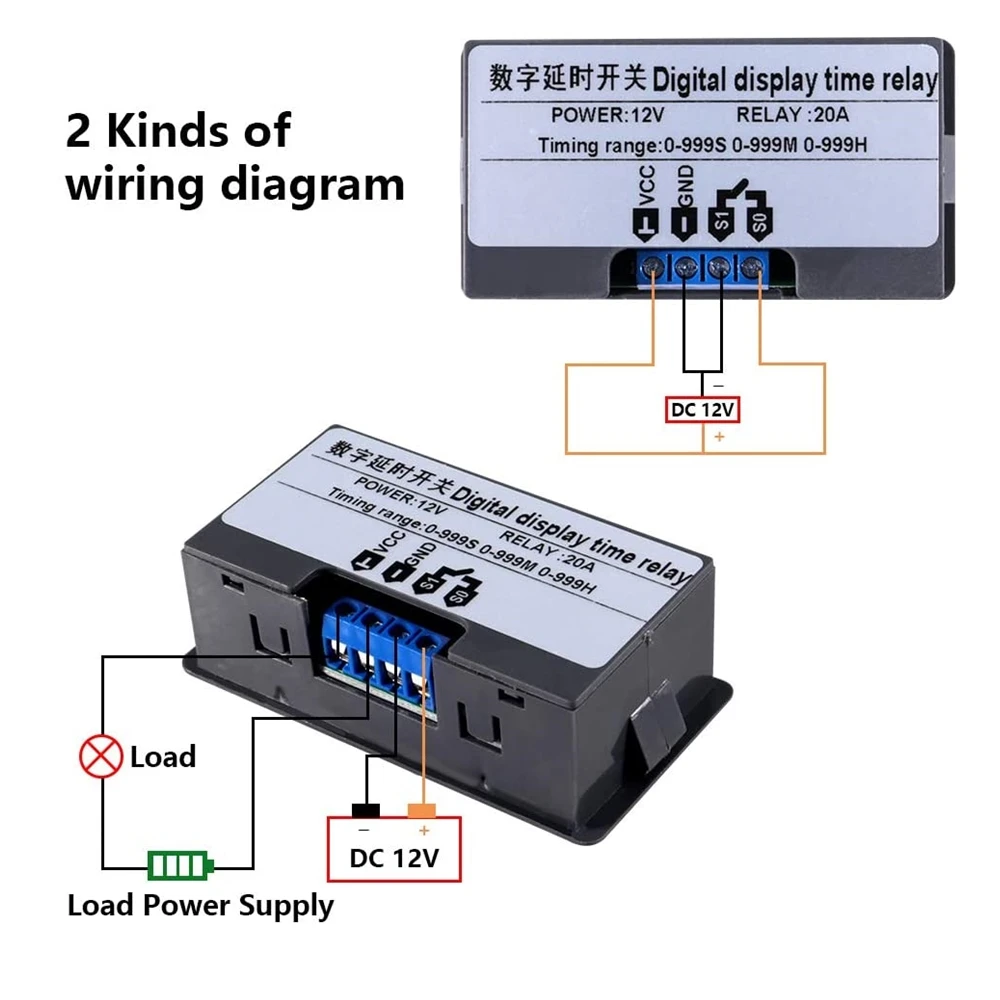 AC 110V-220V 12V/24V Cycle Time Timer Delay Relay LED Dual Digital Display Timing Adjustable Power Supply Thermolator 0-999 - купить по