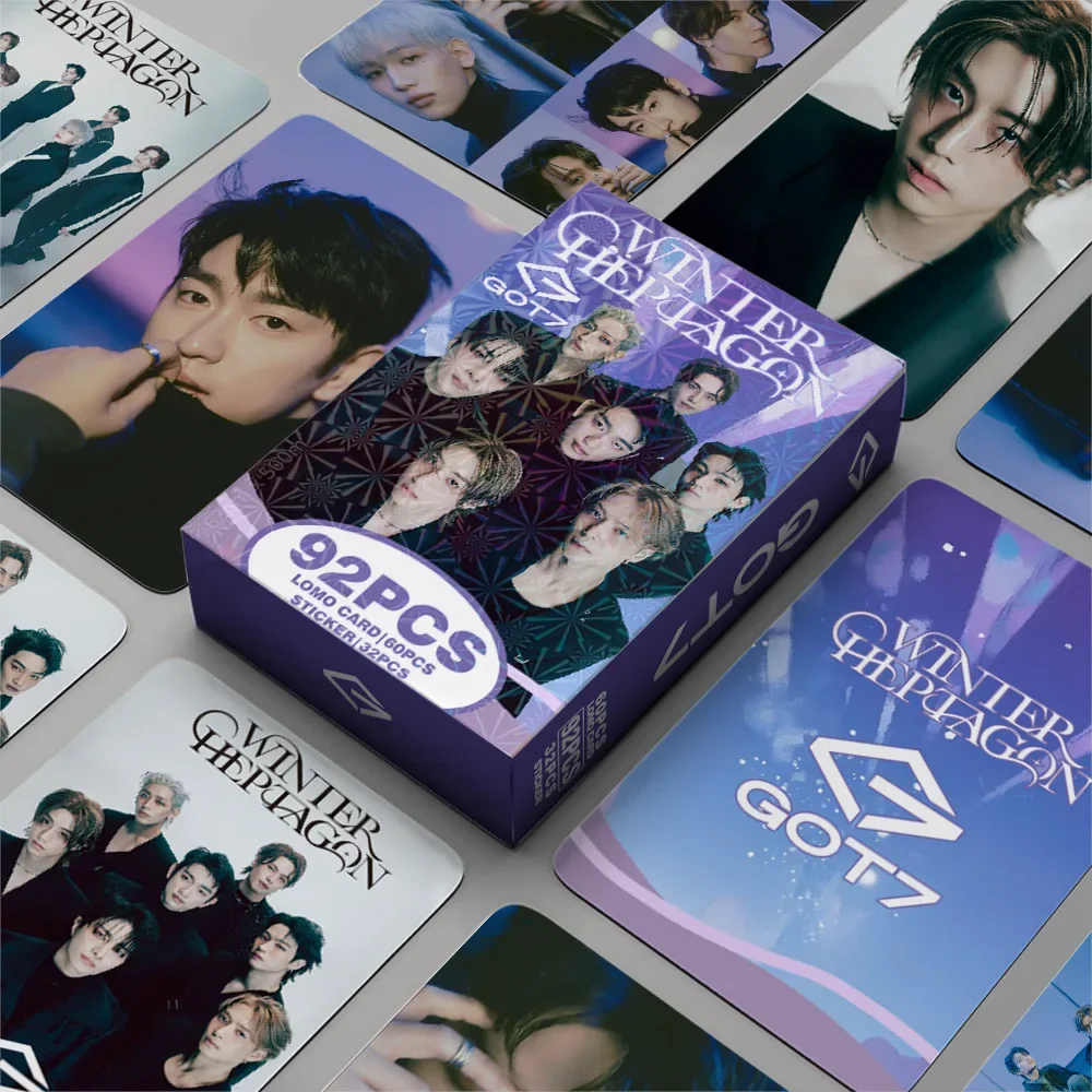 92 шт./компл. GOT7 Idol новый альбом WINTERHEPTAGON Lomo Cards Jackson Jay B JinYoung Mark HD Printd фотокарты и