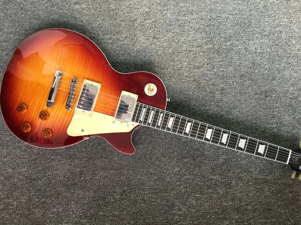 

Classic custom shop 58 sunburst color LP electric guitar,Mahogany solid body guitarra, fret binding Free shipping